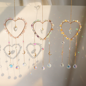 เครื่องดักแสงอาทิตย์คริสตัลรูปหัวใจแบบขายส่ง เครื่องดักแสงอาทิตย์ทำมือแบบแขวนขนาดใหญ่ เครื่องดักแสงอาทิตย์แบบลมตีกลอง - Product Image 5