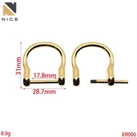 Boucle en D détachable 23 mm 19 mm en alliage de zinc avec connecteur à vis pour sangle de sac à main