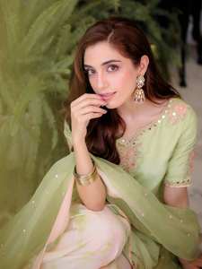 Conjunto de Top de Crepé Natural y Pantalones Palazzo Farshi para Mujer, con Dupatta para Fiestas, Estilo Salwar Kameez, Bordado con Lentejuelas y Espejo Real - Product Image 3