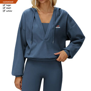 Nouveau <span class=keywords><strong>sweat</strong></span> à capuche ample à col en V profond, vêtement d'extérieur, <span class=keywords><strong>sweat</strong></span> à capuche de sport pour la course à pied, <span class=keywords><strong>sweat</strong></span> à capuche boxy, lourd - Product Image 1