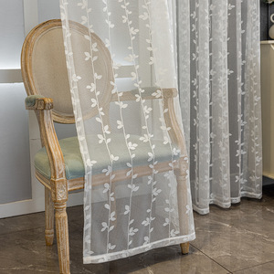 Rèm cửa voan ren trắng phong cách đồng quê Mỹ, chất liệu jacquard, dùng cho phòng khách, ban công, phòng ngủ - Product Image 4