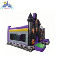 Lilytoys Château gonflable Halloween Maison hantée avec toboggan, certifié CE, en PVC
