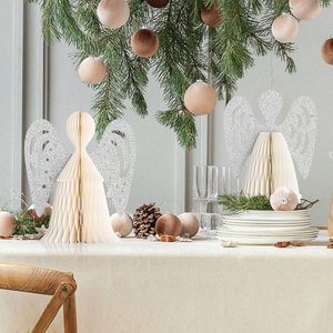 Ornamenti Angelo 3D Pieghevoli Personalizzati OEM in Carta Spessa a Nido d'Ape per Matrimoni, Natale, Pasqua, Capodanno, Ecologici e Riutilizzabili per Interni - Product Image 2