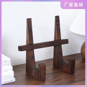 Cross-border wooden kitchen recipe rack, record player rack, home <b>tablet</b> reading pine <b>stand</b>, book display rack - Product Image 5