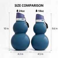Bouteille d'eau isotherme réutilisable en forme de gourde, personnalisable avec logo, écologique, avec couvercle 2-en-1 pour le sport, le yoga et les voyages