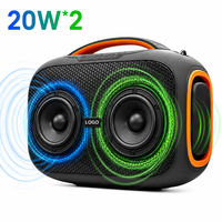 Enceinte portable 40W pour fêtes, vente en gros, double haut-parleur, lumière LED RGB, enceinte audio sans fil pour la vente au détail et la distribution