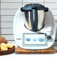 Micro interrupteurs à glissière Premium Planche coulissante en bois de bambou Thermomix pour plateau d'appareils de cuisine TM6 avec Hanlee et roues