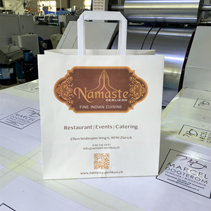 <span class=keywords><strong>KM</strong></span> chino 100 Gsm Fastfood <span class=keywords><strong>restaurante</strong></span> blanco comida para llevar bolsa de panadería de papel artesanal - Product Image 3