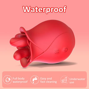 Werbe-Top-Qualität für Frauen Rose Clit Sucker Weibliche Mund zunge Spielzeug Stimulator Adult Double Tongue Rose Vibrator Sexspielzeug - Product Image 4