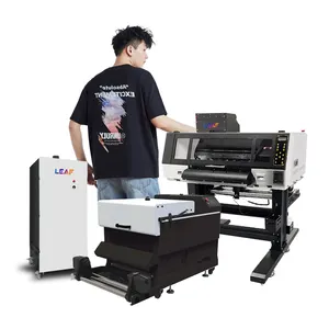 LEAF 60cm A1 티셔츠 인쇄기 직접 필름 Impresoras DTF 잉크젯 프린터와 티셔츠 천 용 듀얼 i3200 헤드