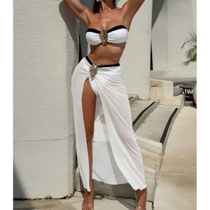 Купальник-бикини на одно плечо, сексуальный, новинка 2026 года, без бретелек, с металлическим аксессуаром, открытая спина, для пляжа в гавайском стиле - Product Image 6