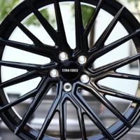 Jantes de voiture TITAN FORCE 17 18 19 20 pouces 5x112 5x114.3 5x120 en alliage d'aluminium noir brillant forgé pour Golf MK5 MK6 MK7