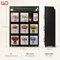 Distributeur automatique intelligent de bouquets de fleurs à 8 compartiments avec système de refroidissement et surveillance à distance de l'inventaire