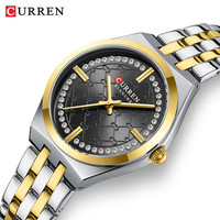 CURREN/Karen 9096 Damenmode Uhr mit Stahlband Kompakt 32mm Zifferblatt Quarz werk Zeiger Display Einfaches Design