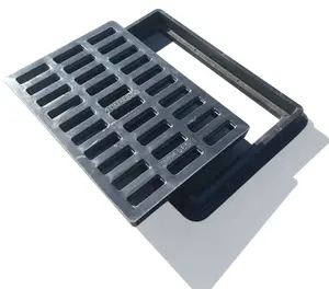 Premium Quality Composite Sewer Manhole Cover Water Rain Gully Grate Resin Drainage Grate With Frame