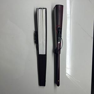 33cm LED Large Rave Folding <b>Hand</b> <b>Fans</b> with Bamboo Ribs and White or Black Fabric Battery Included - Product Image 2