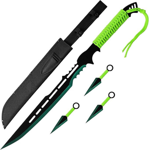 Épée tactique de conception fantastique entièrement en métal avec fourreau en nylon, épée décorative <span class=keywords><strong>Zomb</strong></span>, jouet d'épée, katana à lame fixe avec cordon, 27 pouces - Product Image 1