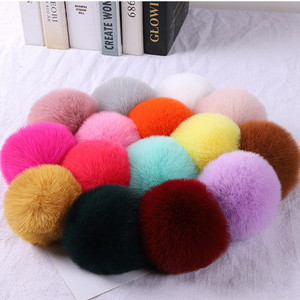Bola de Pelo Sintético de Conejo de 8cm con Banda Elástica, Accesorios <span class=keywords><strong>DIY</strong></span>, Nueva Moda, Colgante de Bola de Pelo Sintético de Conejo de 8cm - Product Image 2