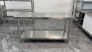 Mesa de Preparación de Alimentos de Acero Inoxidable de <span class=keywords><strong>36</strong></span> <span class=keywords><strong>x</strong></span> <span class=keywords><strong>72</strong></span> con Fregadero, Mesa de Trabajo Móvil Plegable para Uso en Restaurantes - Product Image 2