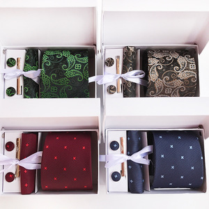 Noir et <span class=keywords><strong>argent</strong></span> Paisley Floral hommes cravates gris bleu rose accessoires de mariage cou <span class=keywords><strong>cravate</strong></span> ensemble mouchoir boutons de manchette cadeau pour hommes - Product Image 1