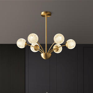 โคมไฟระย้าคริสตัลสไตล์โพสต์โมเดิร์นทองแดงแท้สุดหรูสำหรับห้องนั่งเล่น ห้องรับประทานอาหาร ห้องนอนใหญ่ โคมไฟห้อยเพดานดีไซน์สร้างสรรค์เฉพาะตัว - Product Image 3