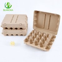 SUMKOKA 9,5*16,6 pouces, plateau d'emballage pour œufs de volaille en pulpe moulée de papier recyclé, 20 cavités, biodégradable, jetable