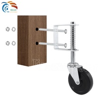 Roue pivotante robuste en fer et caoutchouc de 100 mm (4 pouces) avec ressort pour mobilier industriel et portails