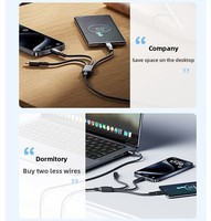 Câble de charge et de données tressé en nylon 3-en-1 USB-A/Micro USB/Type-C, 100W, charge rapide 5A, personnalisable – Cadeau d'affaires