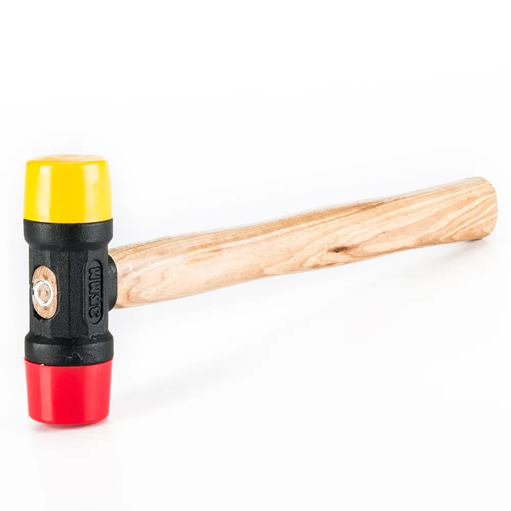 Rubber and nylon hammer wooden handle double face hammer two way mallet two way hammer