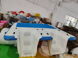 Bơi Ngoài Trời Đảo Nổi Bè Máy Bay Phản Lực Nước Trượt Tuyết Dock Nước Mat Nổi <span class=keywords><strong>Inflatable</strong></span> Nổi Dock Nền Tảng Với Thang - Product Image 3