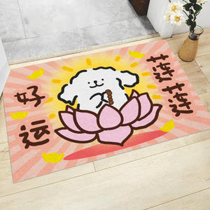 Tapis de porte créatif à motif de dessin animé, rectangulaire, antidérapant, en matériau brossé, pour l'entrée de la maison, lavable en machine, motif original - Product Image 3