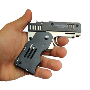 Mini Pistola de Goma Plegable de Metal con Capacidad para 11 Disparos, Llavero, Juguete de Tiro, Regalo para Niños, Herramientas para Actividades al Aire Libre - Product Image 1