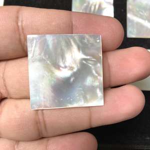Pierre précieuse naturelle en vrac, feuille de nacre naturelle de forme carrée, nacre blanche naturelle vierge, pierre précieuse en vrac - Product Image 2