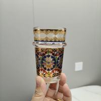 Ensemble de 12 verres à thé marocains modernes de 120 ml – Tasses de luxe au design pratique pour les voyages, idéales pour les restaurants et les cafés saoudiens