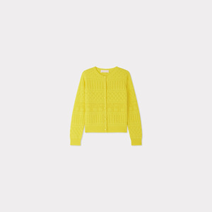 Nuovo <span class=keywords><strong>Cardigan</strong></span> <span class=keywords><strong>Giallo</strong></span> Limone in Lana a Maniche Lunghe da <span class=keywords><strong>Donna</strong></span>, Giacca Lavorata a Maglia Stile Preppy Tinta Unita Autunno 2026 - Product Image 3