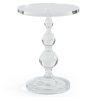 Table d'appoint ronde en acrylique de luxe de Dubaï, table d'appoint transparente comme du cristal pour la maison, le bureau et le salon, design moderne, meubles de maison