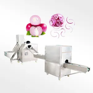 AICNPACK onion root cut and peeling machine onion ring making machine high capacity garlic onion peeling machine production line