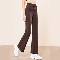 Mode Vrouwen Hoge Taille 4 Way Stretch Tummy Controle Bootleg Brede Been Legging Workout Yoga Flare Broek
