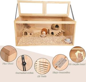LG Tùy Chỉnh Sinh Thái Thân Thiện Với Sang Trọng Hamster Lồng Lớn Bằng Gỗ Gabbia Mỗi Creti Chăn Nuôi Phụ Kiện Nhỏ Hamster Lồng Cho Động Vật - Product Image 5