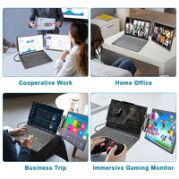 Moniteur portable de 14 pouces avec écran d'extension latéral droit, écran externe pour ordinateur portable / compatible PS5