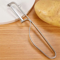 Éplucheur à pommes de terre en acier inoxydable avec poignée en boucle métallique, options de lames doubles, outil de cuisine manuel pour éplucher les fruits et légumes