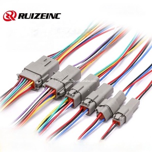Deutsch DTM <span class=keywords><strong>2</strong></span> 3 4 6 8 12-poliger wasserdichter elektrischer Kabelst ecker PVC-Stecker Buchse 15CM 20AWG Kabelbaum für Automobile - Product Image 1