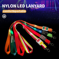 Longstargift 2025 cahaya LED kualitas tinggi Lanyard LOGO khusus untuk acara pesta Natal Diwali Tahun Baru Cina-penjualan terlaris