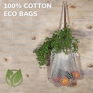 Bolsas de <span class=keywords><strong>malla</strong></span> de algodón reutilizables, mercado de envasado de frutas y verduras, Red de gran capacidad, <span class=keywords><strong>bolsa</strong></span> de lona japonesa para compras - Product Image 2