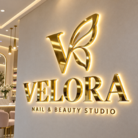 Enseigne lumineuse personnalisée pour salon de beauté, signalétique rétroéclairée LED, enseigne commerciale en métal sur mesure, logo 3D lumineux mural pour la décoration de magasin