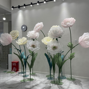 <span class=keywords><strong>Papel</strong></span> de <span class=keywords><strong>seda</strong></span> organza personalizado flor gigante flor artificial <span class=keywords><strong>para</strong></span> escaparate decoración de boda decoración del hogar - Product Image 1