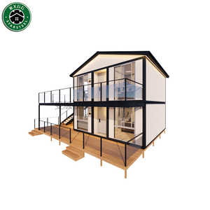 Villa Prefabricada de Acero Ligero de Dos Pisos, Moderna y de Lujo, Completamente Amueblada, Casa de Vacaciones con Gran Terraza y Barandilla de Vidrio - Product Image 1