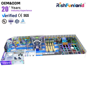 Circuito <span class=keywords><strong>de</strong></span> Obstáculos Ninja Warrior para Todas las Edades, Equipo <span class=keywords><strong>de</strong></span> Juegos Interior Comercial con Toboganes <span class=keywords><strong>de</strong></span> Trampolín y Pared <span class=keywords><strong>de</strong></span> Escalada - Product Image 1