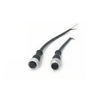 Conector M12 Impermeable de 2, 3, 4, 5, 6 y 8 Pines, Macho y Hembra, Blindado, Circular, Sobremoldeado, con Bloqueo de Rosca, Contacto de Cobre, IP67, OEM