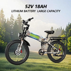 Almacén UE/EE. UU. Fast 24 pulgadas 1000W 52ah Fat Tire Hybrid Electric City Bike Alta velocidad Suspensión completa Off-Road EBike para hombres - Product Image 2